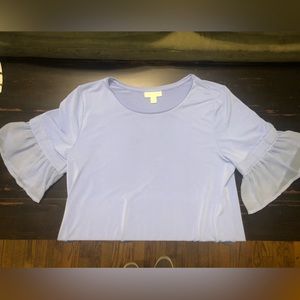 Charter Club Petite Large Periwinkle ruffle Sleeve Blouse